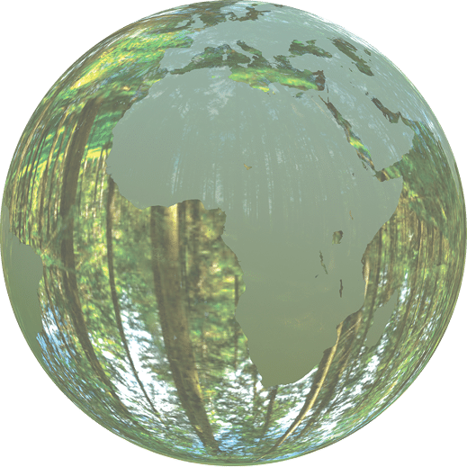 3D illustration - Green planet Earth shaped like a crystal ball isolated on white background