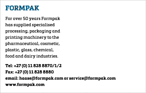 formpak For over 50 years Formpak has supplied specialised processing, packaging and printing machinery to the pharma   