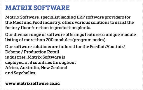 Matrix software Matrix Software, specialist leading ERP software providers for the Meat and Food industry, offers var   