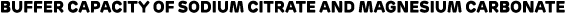 Buffer Capacity of Sodium Citrate and Magnesium Carbonate