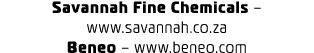 Savannah Fine Chemicals – www.savannah.co.za Beneo – www.beneo.com