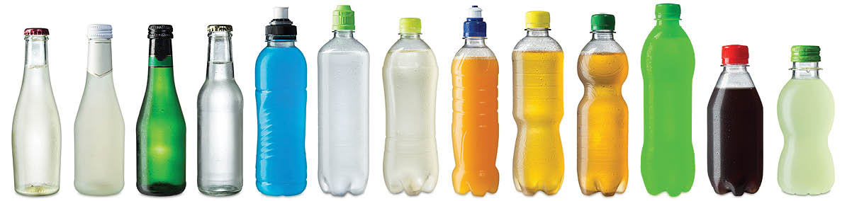 collection of various cold beverage bottles