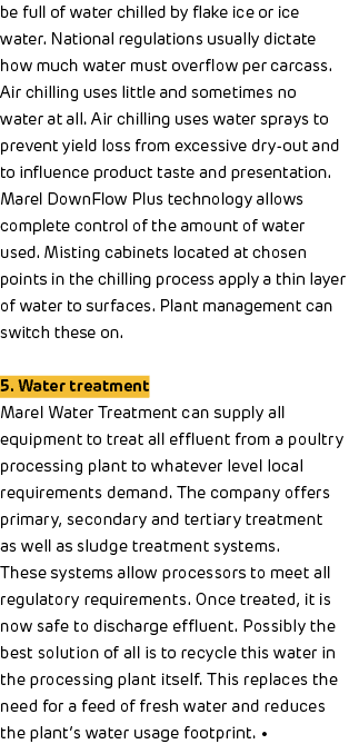 be full of water chilled by flake ice or ice water. National regulations usually dictate how much water must overflow...