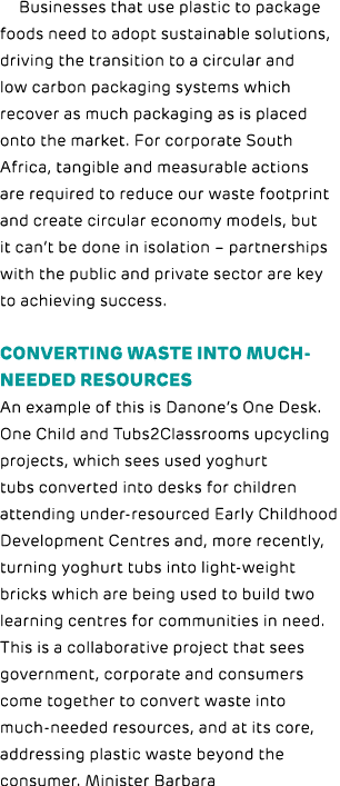 Businesses that use plastic to package foods need to adopt sustainable solutions, driving the transition to a circula...