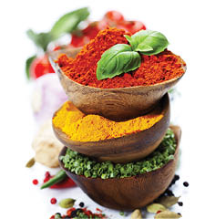 Spices and herbs over White. Food and cuisine ingredients.
