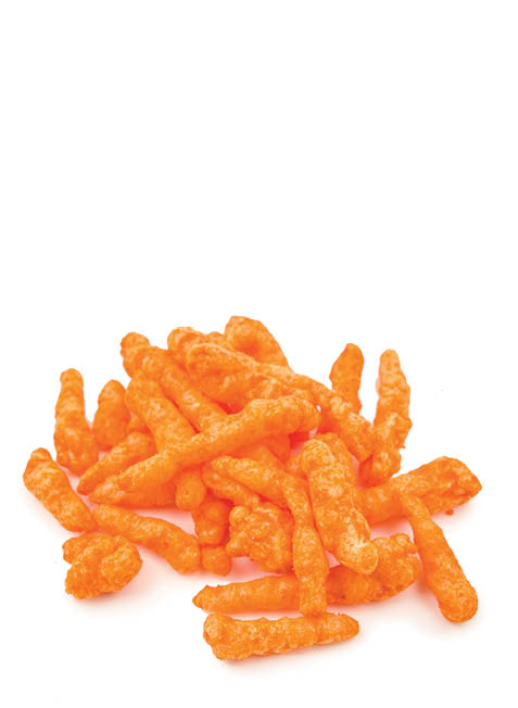 orange cheese flavoured snacks