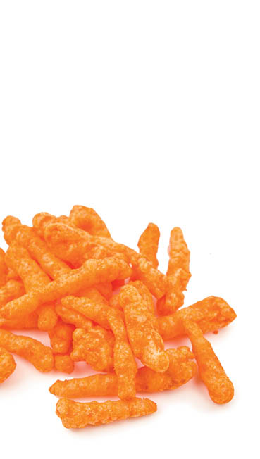 orange cheese flavoured snacks