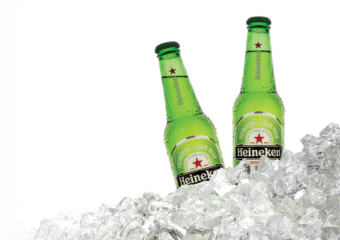 TURKEY - JAN 6, 2016 Bottles of Heineken Lager Beer on white background. Heineken is a brand of lager beer brewed in Holland.