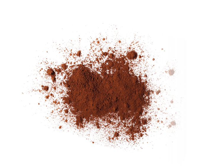 pile cocoa powder isolated on white background