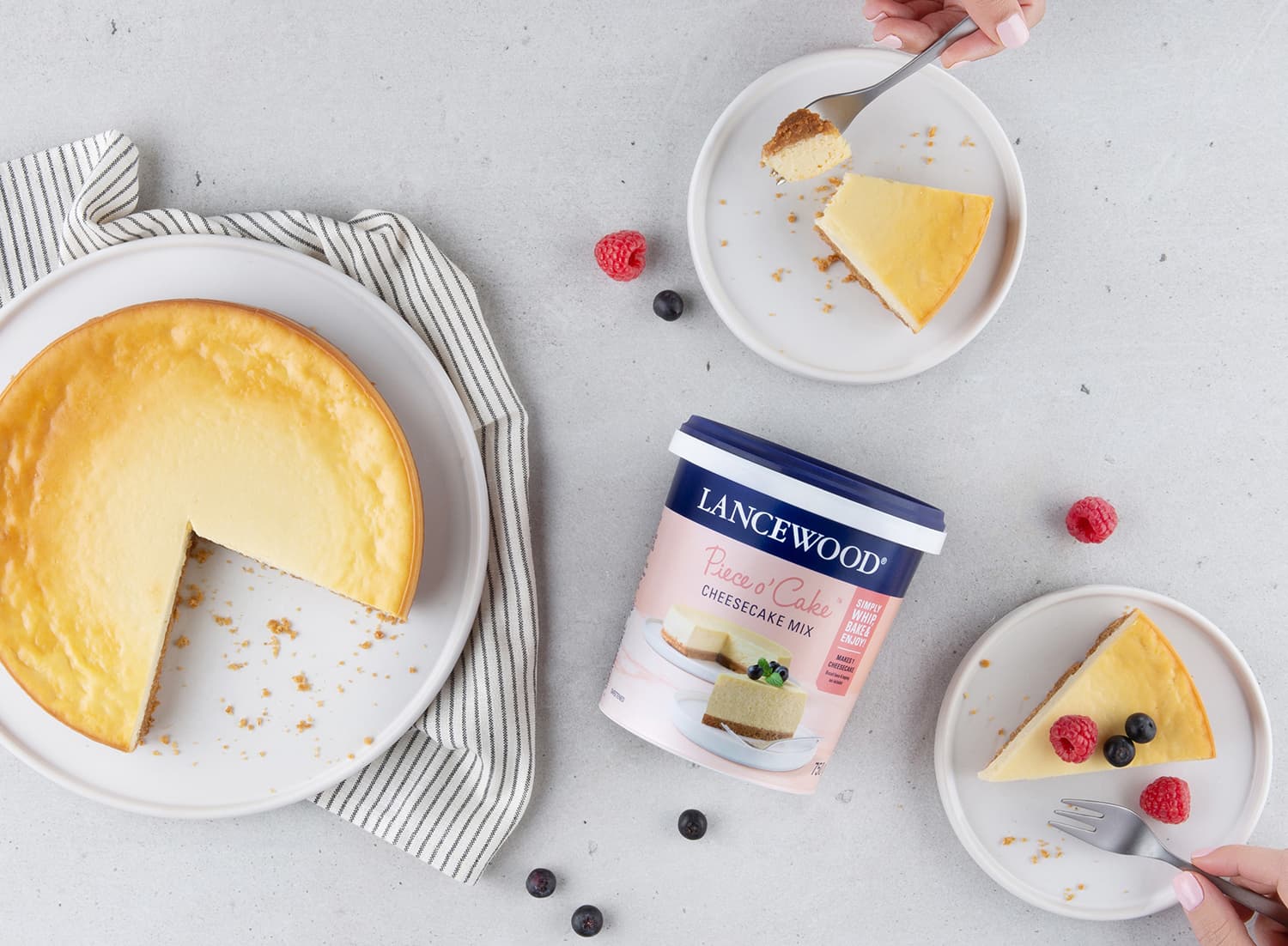 LANCEWOOD’S new cheesecake mix makes baking a Piece o’ Cake